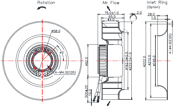 EC series  Centrifugal Fan220*63mm