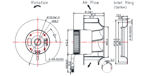 Centrifugal Fan 133*62mm