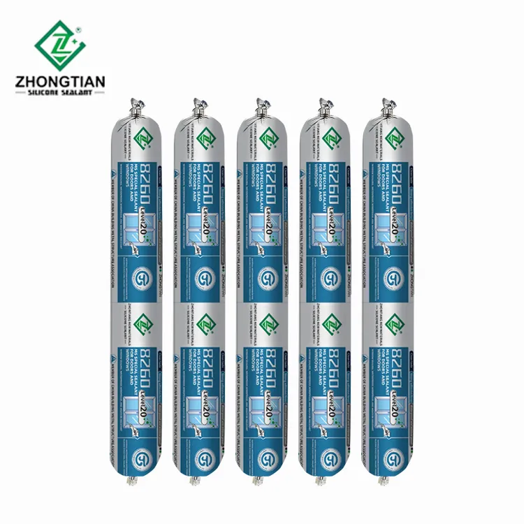Clear Neutral Silicone Adhesive Sealant Waterproof Gum for Construction Packing ZT-8260 MS Door and Window Adhesive
