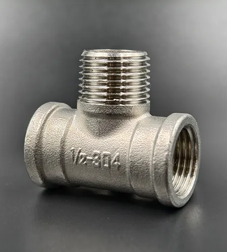 Stainless steel female-female-male tee fitting