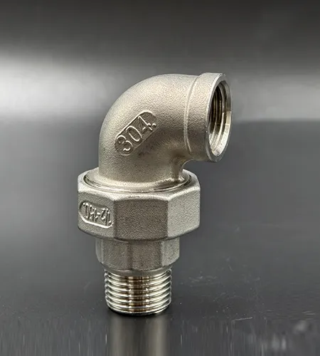 Stainless steel internal and external thread union elbow