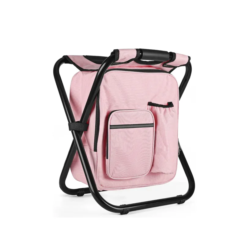 Outdoor Portable Collapsible Comfortable Backpack Folding Camping Fishing Stool Cheap Beach Insulated Cooler Chair Bag