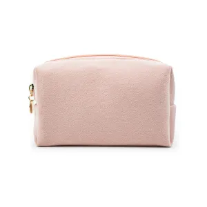 Custom Velvet Makeup Pouch Travel Organizer Fashion Personalized Female Travel Toiletry Pouch Zipper Pink Washbag Cosmetic Bag