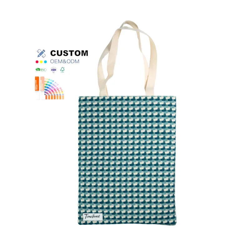 HANSUN Wholesale Custom Print logo Cheap Reusable Shopping Bags Plain White Blank Cotton Canvas Tote Bag with Customized