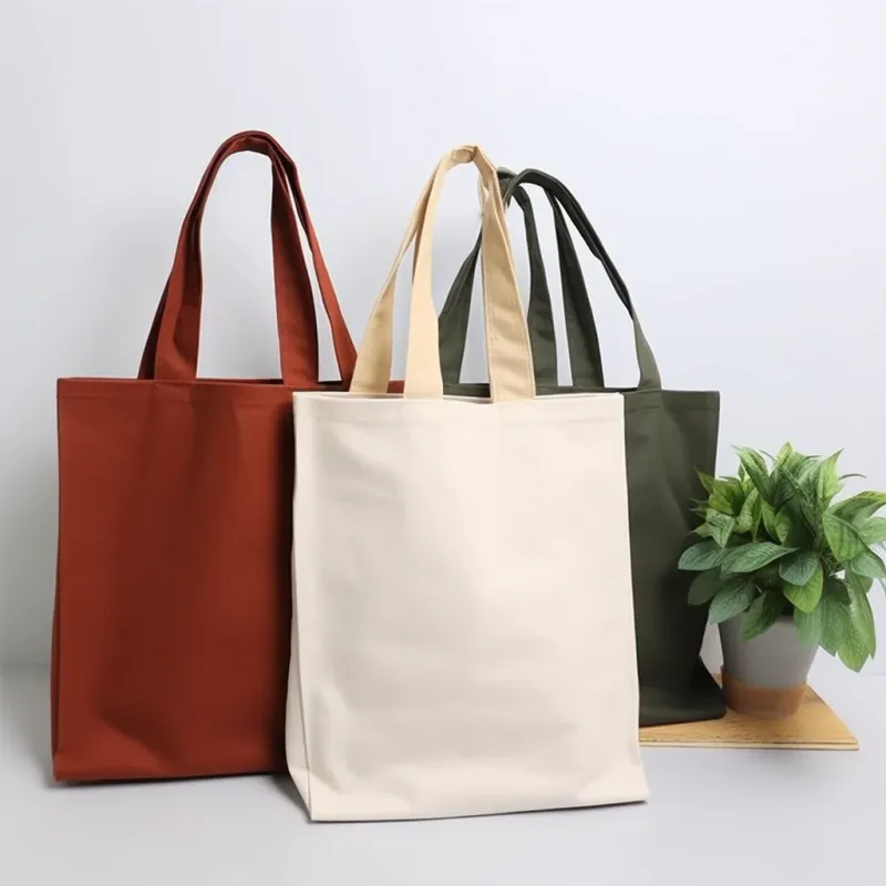 Custom logo Printed Blank Reusable Grocery Shopping Promotional Bags Plain Heavy Duty Polyester Cotton Canvas Shopping Tote Bag