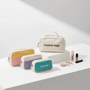 Cotton Canvas Makeup Pouch with Custom Print