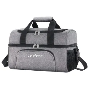 Insulated Lunch Bag Lightweight Portable Double Layer Capacity Thermal Waterproof Picnic Cooler Bag for Picnic Beach Work Trip
