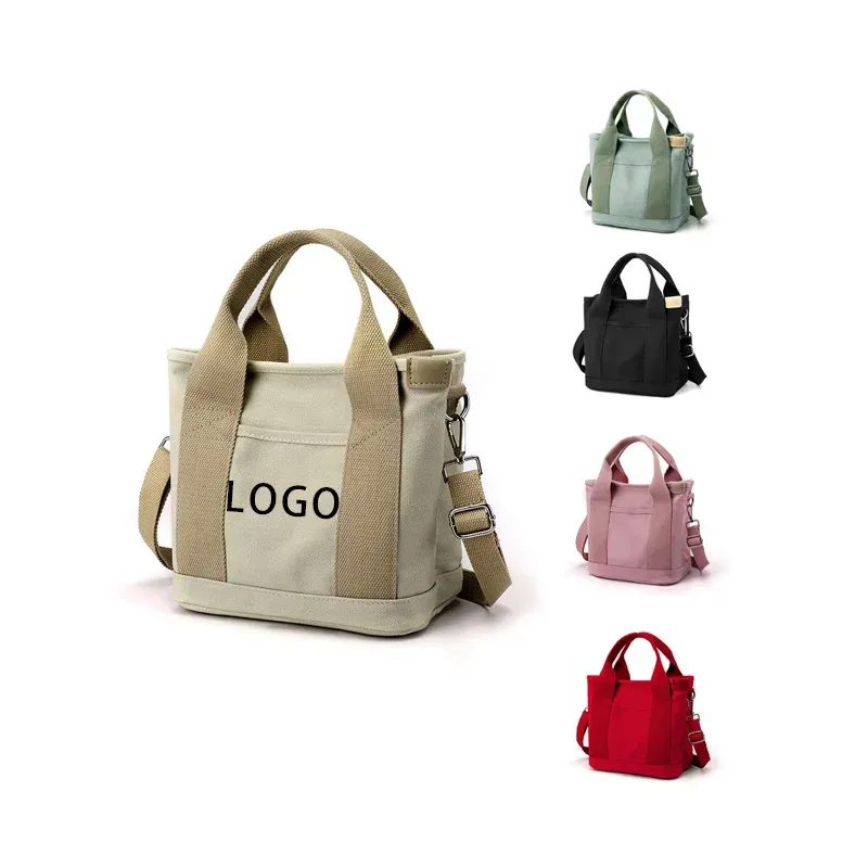HANSUN 2024 New Large Capacity Multi-Pocket Handbag Women's Canvas Tote Purses Crossbody Bag Vintage Tote Bags for School