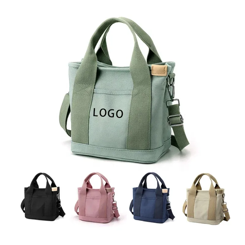 HANSUN OEM&ODM Large Capacity Multi-Pocket Handbag Women's Canvas Tote Purses Crossbody Bag Vintage Tote Bags With Custom