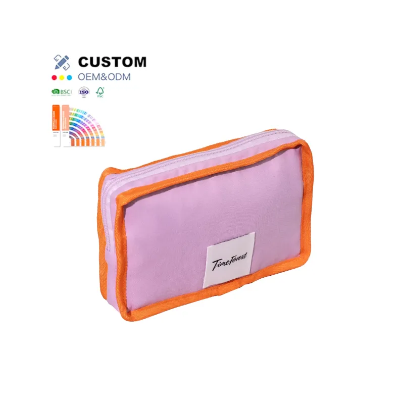Custom Design OEM ODM Travel Cotton Canvas Cosmetic Bag Set with logo
