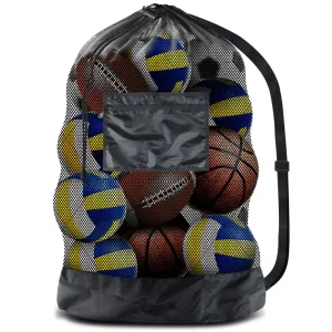 Custom Heavy Duty Drawstring Mesh Tote Bag Swimming Gear Basketball Soccer Volleyball Sports Mesh Bag With Shoulder Strap
