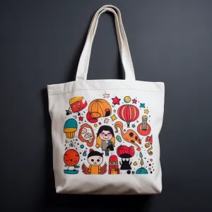 Cotton Canvas Tote with Double Straps & Zipper