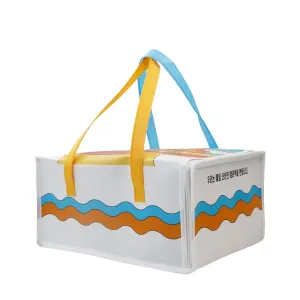 HANSUN Custom logo Insulated Non-woven Oxford Cloth Thermal Food Delivery Tote Lunch Cooler Bag Insulated Bag for Picnic