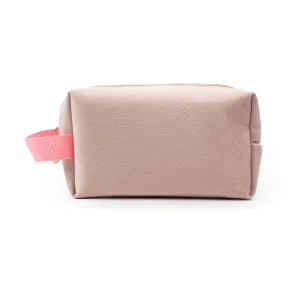 Custom Plush Large Pink Makeup Bag Recyclable Portable Storage Toiletry Bag Waterproof Zipper Fabric Cosmetic Bag With Handle