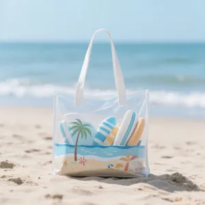 Wholesale Eco-friendly Reusable Clear Tote Bags Custom logo Beach Tote Bag Pvc Transparent Bag