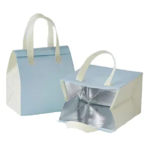 Custom Milk Tea Catering Commercial Take Away Bag Non-Woven Cooler Bag Portable Lunch Letter Thermal Insulation Packaging Bag
