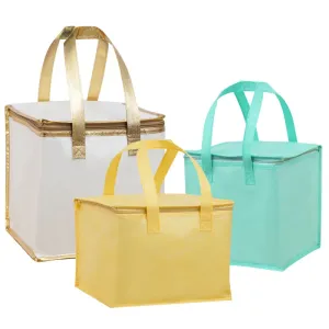 HANSUN Thermal Waterproof Cooler Cake Aluminum Foil Insulated Non Woven Bag with Letter Pattern