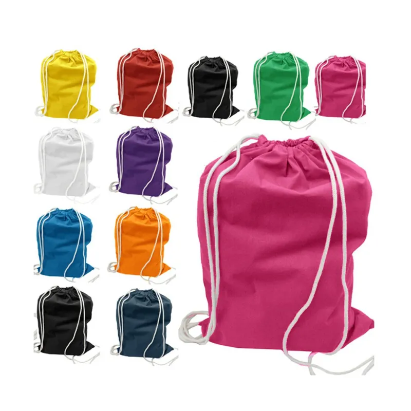 Custom Logo Printed HANSUN Cotton Handled Medium Sports Basketball Yoga Grocery Shopping Gift Daily Use Backpack
