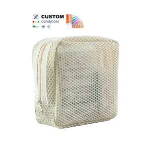 Best Selling Makeup Mesh Pouch Travel Jewelry Zipper Storage Bag Custom Net Mesh Extra Small Bags for Daylife Use