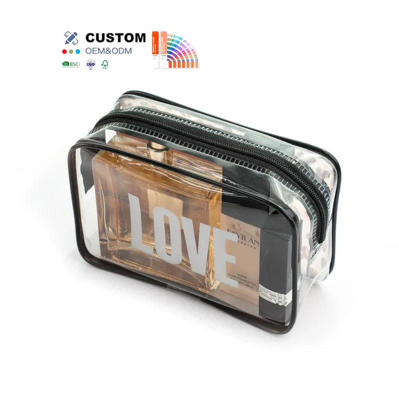 Portable PVC Cosmetic Bag Multifunctional Storage Bag Large Capacity Transparent Waterproof Cosmetic Wash Bag