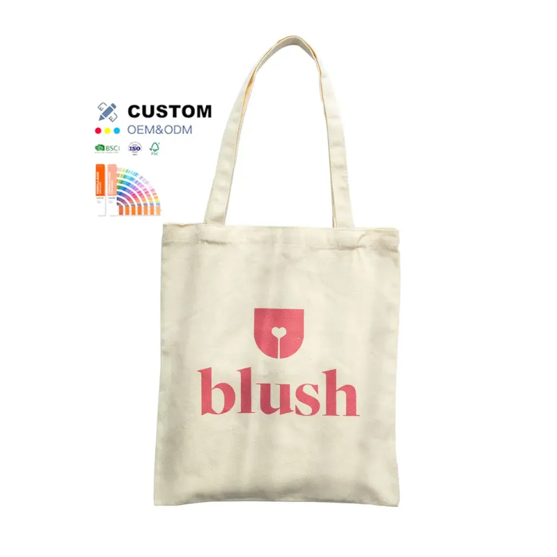 Bulk Shopping Handle Blank Sublimation Tote Custom Printed Ropehandle Organic Cotton Canvas Bag Large Beach Customised Logo