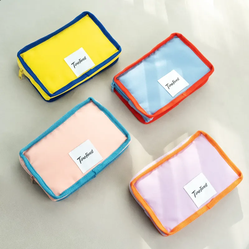 Custom Logo Label Recycled Eco-Friendly Organic Cotton Canvas Makeup Cosmetic Bag Durable Portable Large Pencil Case Soft Blank