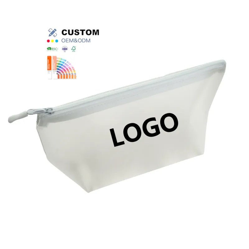 Korean Transparent Organizer Fashion Make up Bag Designer PVC Cosmetic Makeup Pouch with Custom logo Print
