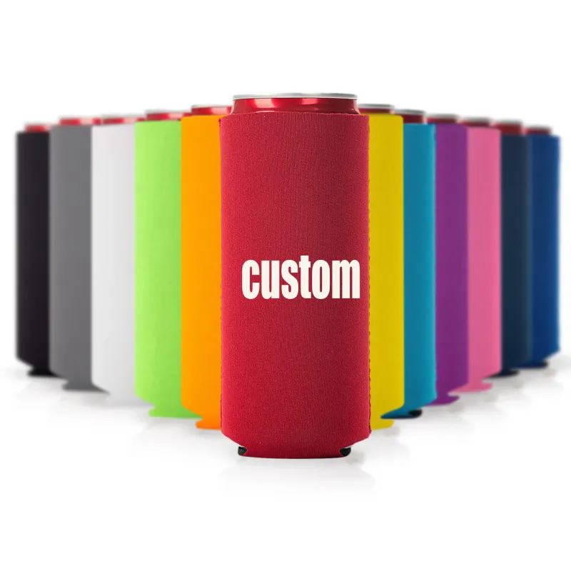 Custom Logo Design Beer Bottle Cooler Coozy Drink Sublimation Insulated Blank Beer Seltzers 12oz Neoprene Can Cooler