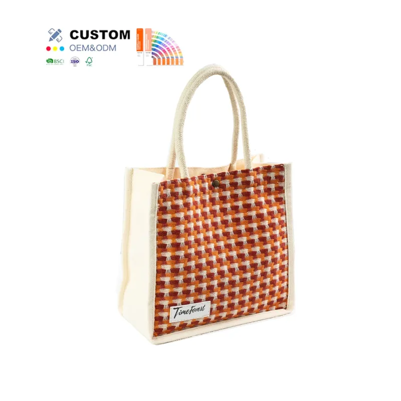 HANSUN Personalized Eco-friendly Custom Beach Tote Shopper Bags Canvas Tote Bags With Cotton Rope Handle