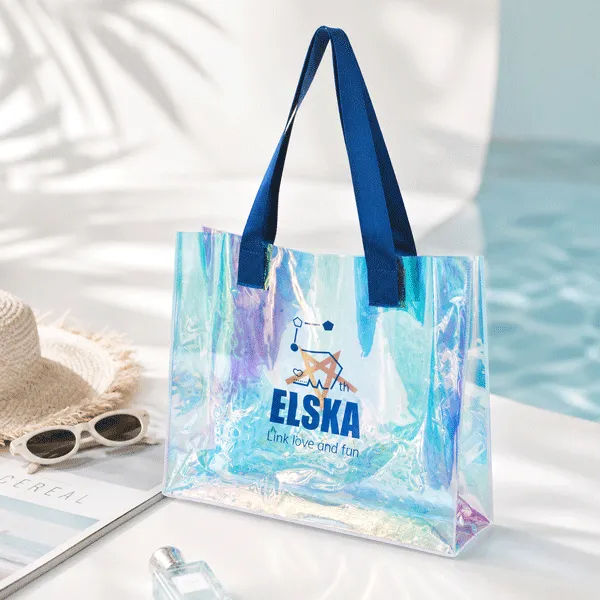 Iridescent Holographic PVC Clear Tote Bag