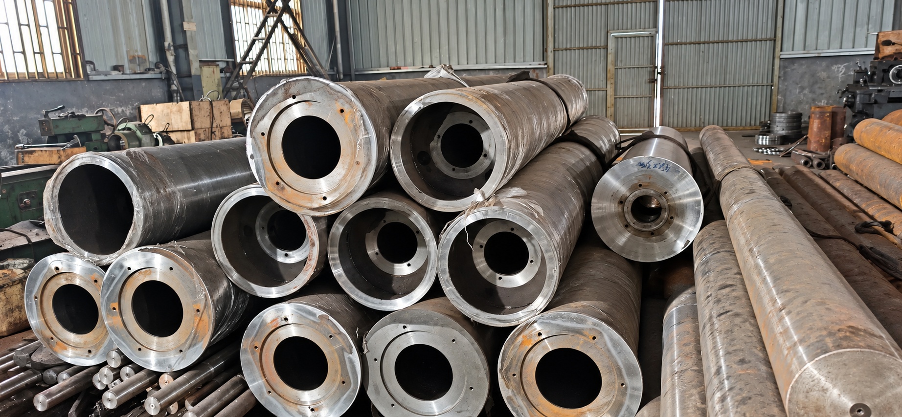 Hollow industrial roller construction examples