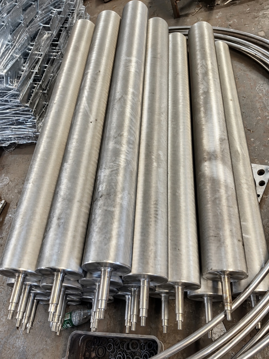 Textured-surface industrial roller examples