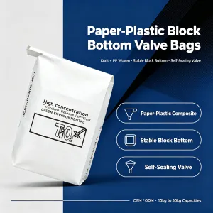 Paper-Plastic Block Bottom Valve Bags
