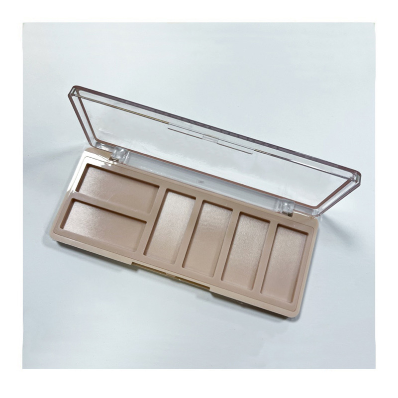 Rectangular Transparent Lidded 6 Color Eye shadow box XQ817