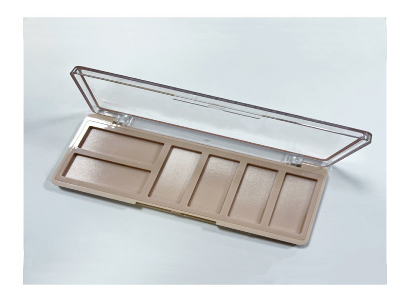 Rectangular Transparent Lidded 6 Color Eye shadow box XQ817
