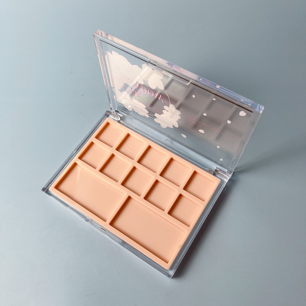 Rectangular Transparent Lidded 12 Color Eye shadow box XO810