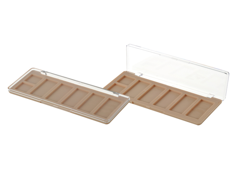 Rectangular 7 Grid Refillable Flip Top Eye shadow box XQ696