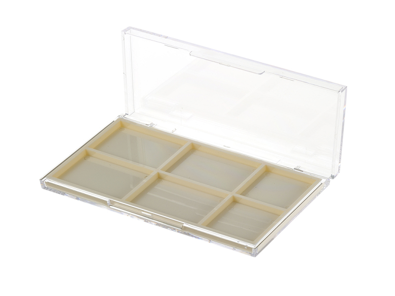 6 Grid Transparent Lidded Eye shadow box XQ745