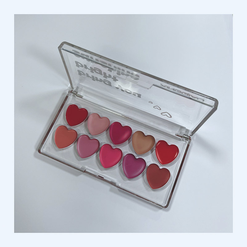 10 Color Heart Shaped Cosmetic Eye shadow box XQ84802
