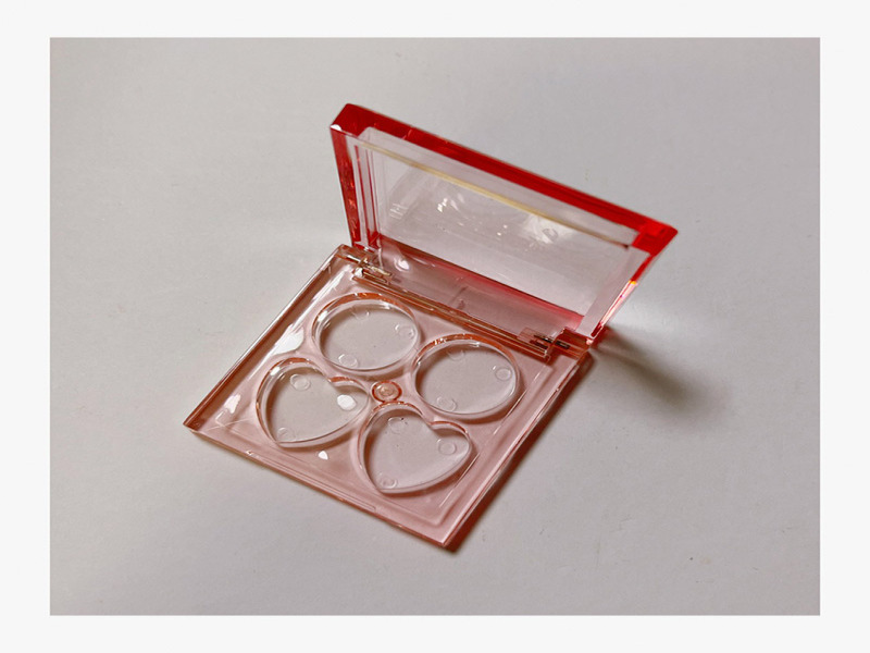 4칸 투명 핑크 스퀘어 아이섀도우 박스 XQ92906