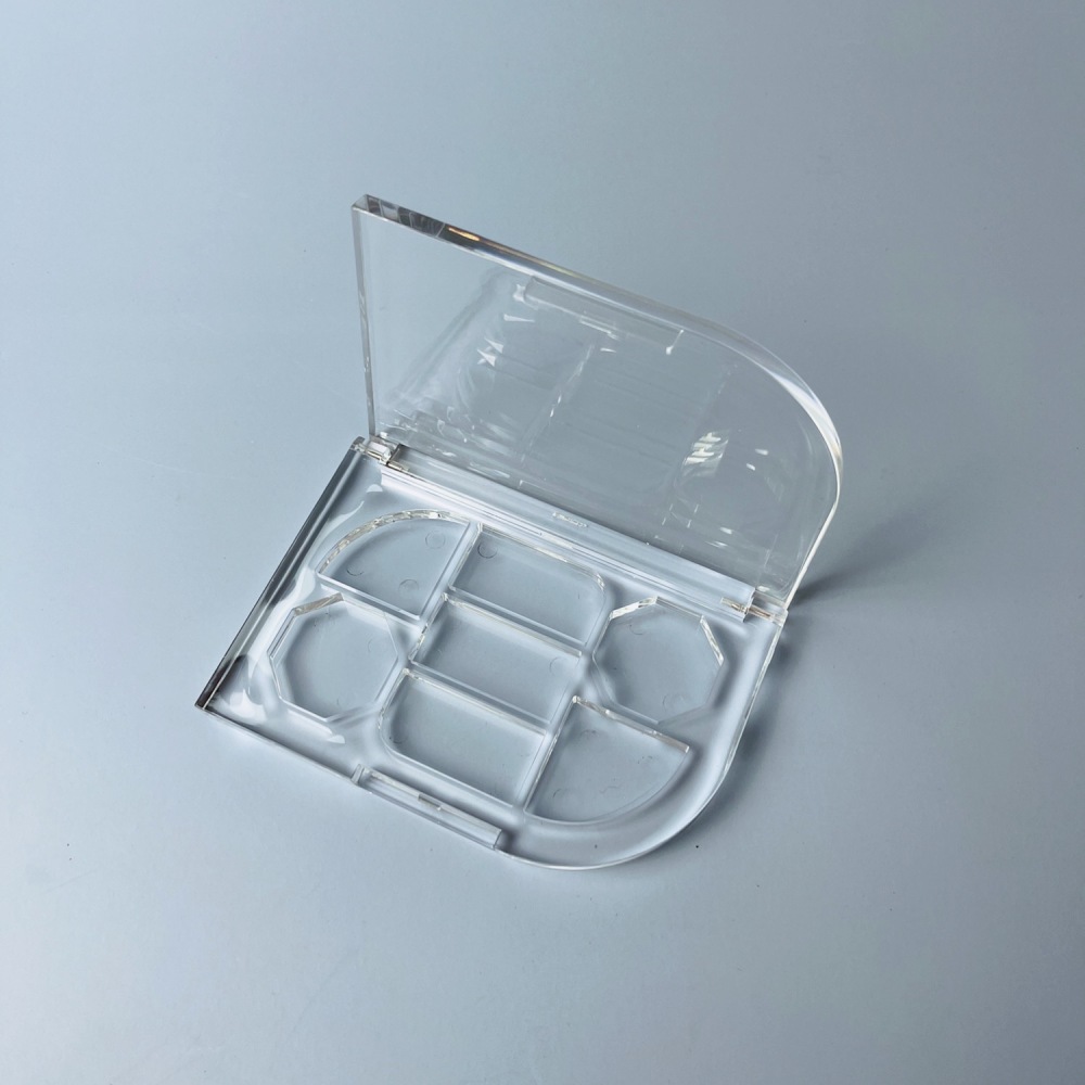 Seven Colour Irregular Transparent Rectangular Eye shadow box XQ799