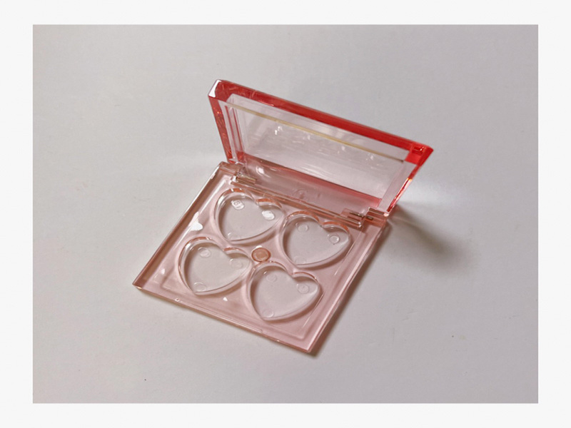 투명 핑크 4 컬러 하트 테마 아이 섀도우 박스 XQ92903