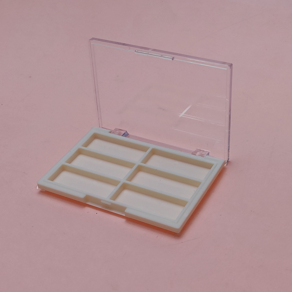 Transparent Cover 6 grid Plastic  Eye shadow Box XQ670