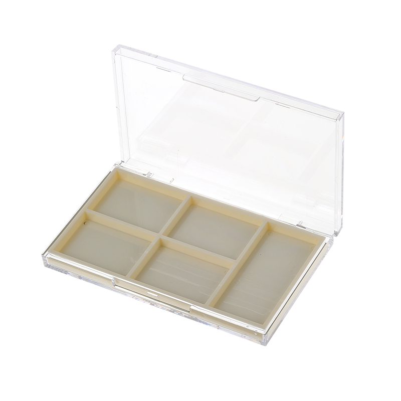 5 Grid Transparent Lidded Eye shadow box XQ743