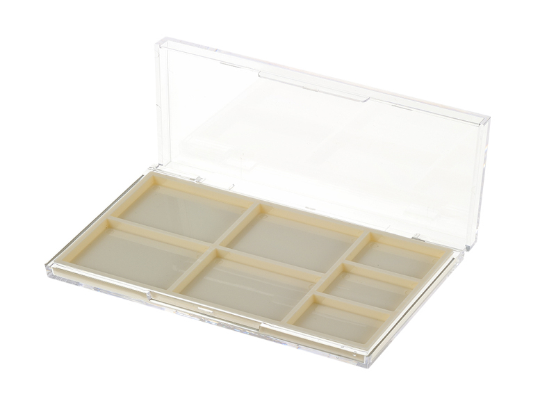 7 Grid Transparent Lidded Eye shadow box XQ746