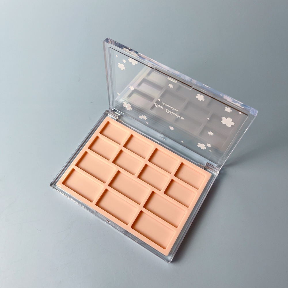 14 Color Square Transparent Lidded Eye shadow box XQ759