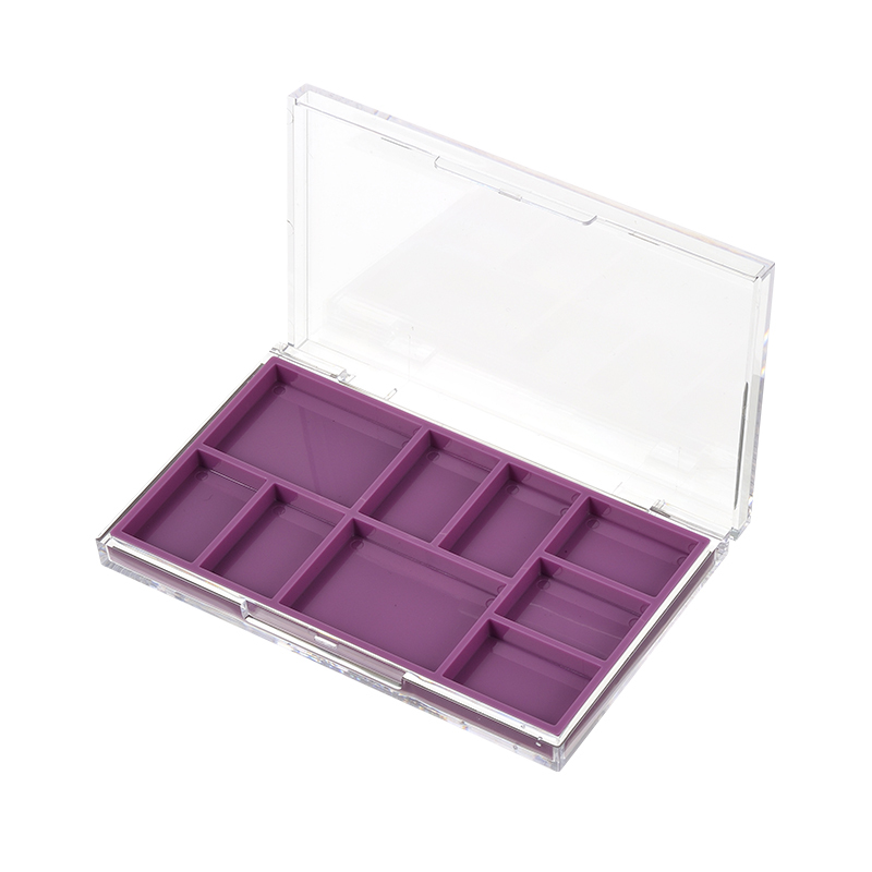 Rectangular Multi Grid Transparent Lidded Eye shadow box XQ742