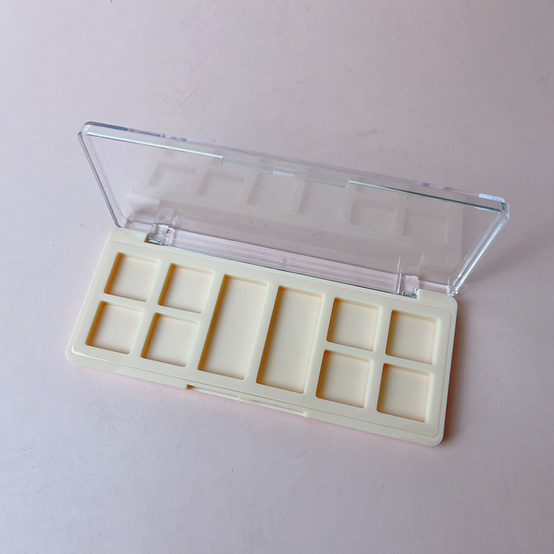 Rectangular 10 Grid Flip Top Eye shadow box XQ730