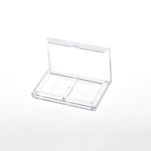 Fully Transparent 2 Compartment Flip Top Eye shadow box XQ299