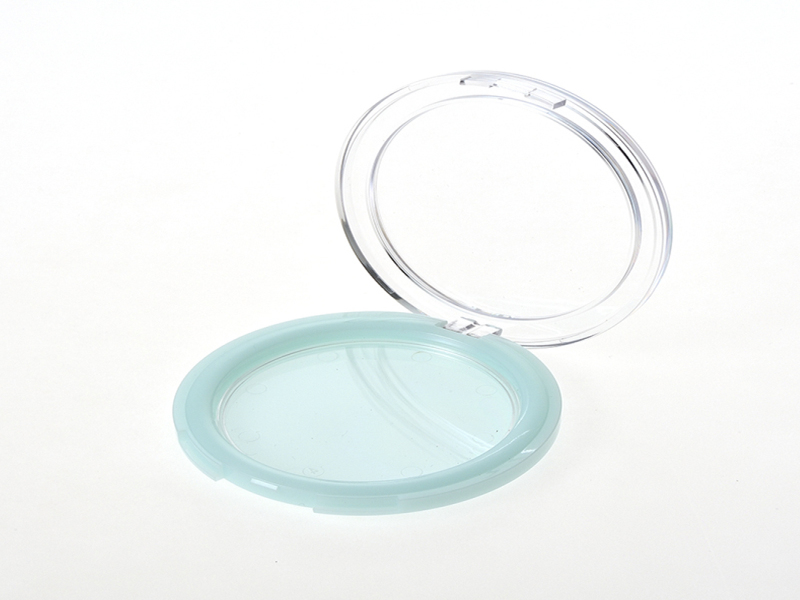 Round Compact Powder Case with Transparent Lid QF047